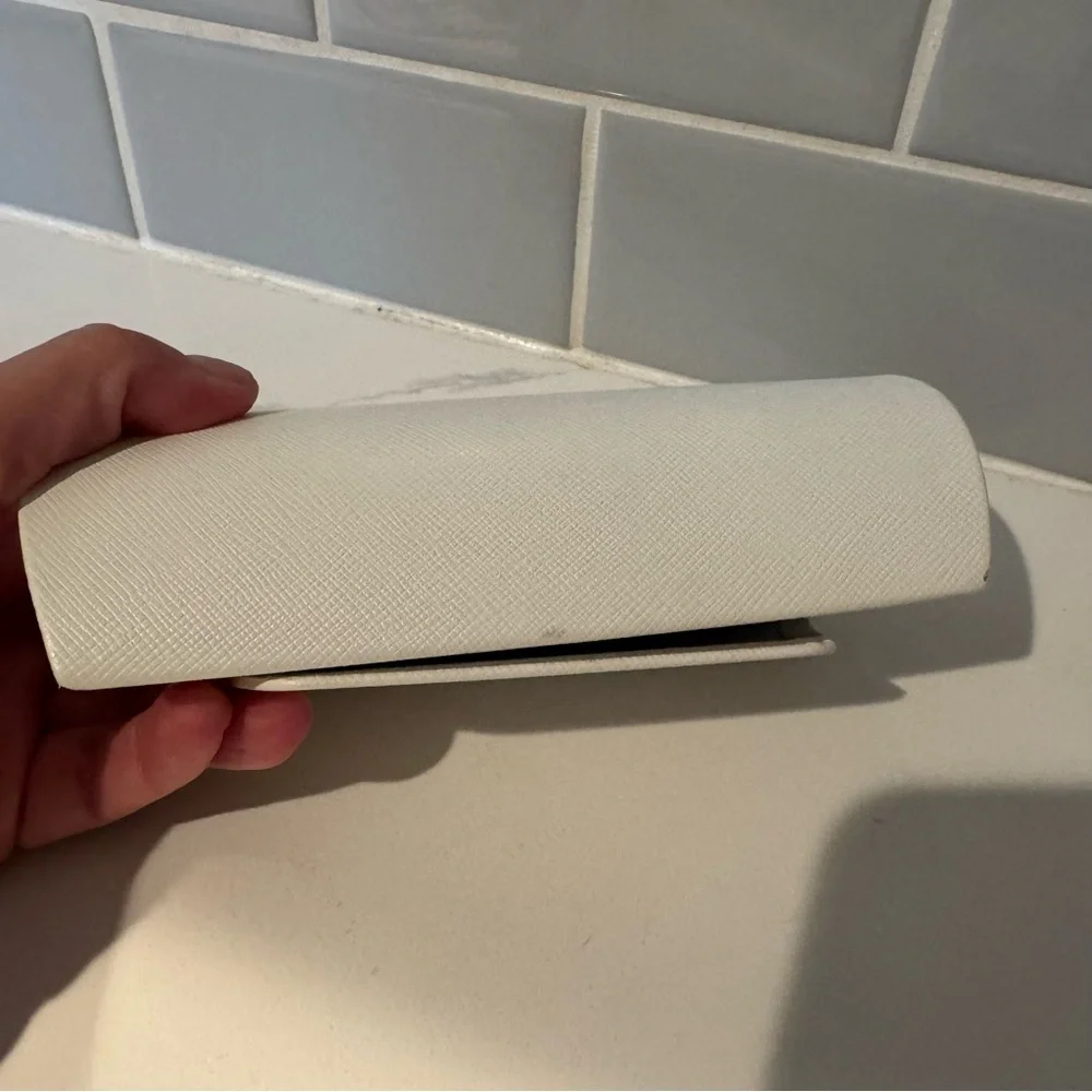 NEW Michael Kors White Saffiano Leather Sunglasses Case - Hard Shell